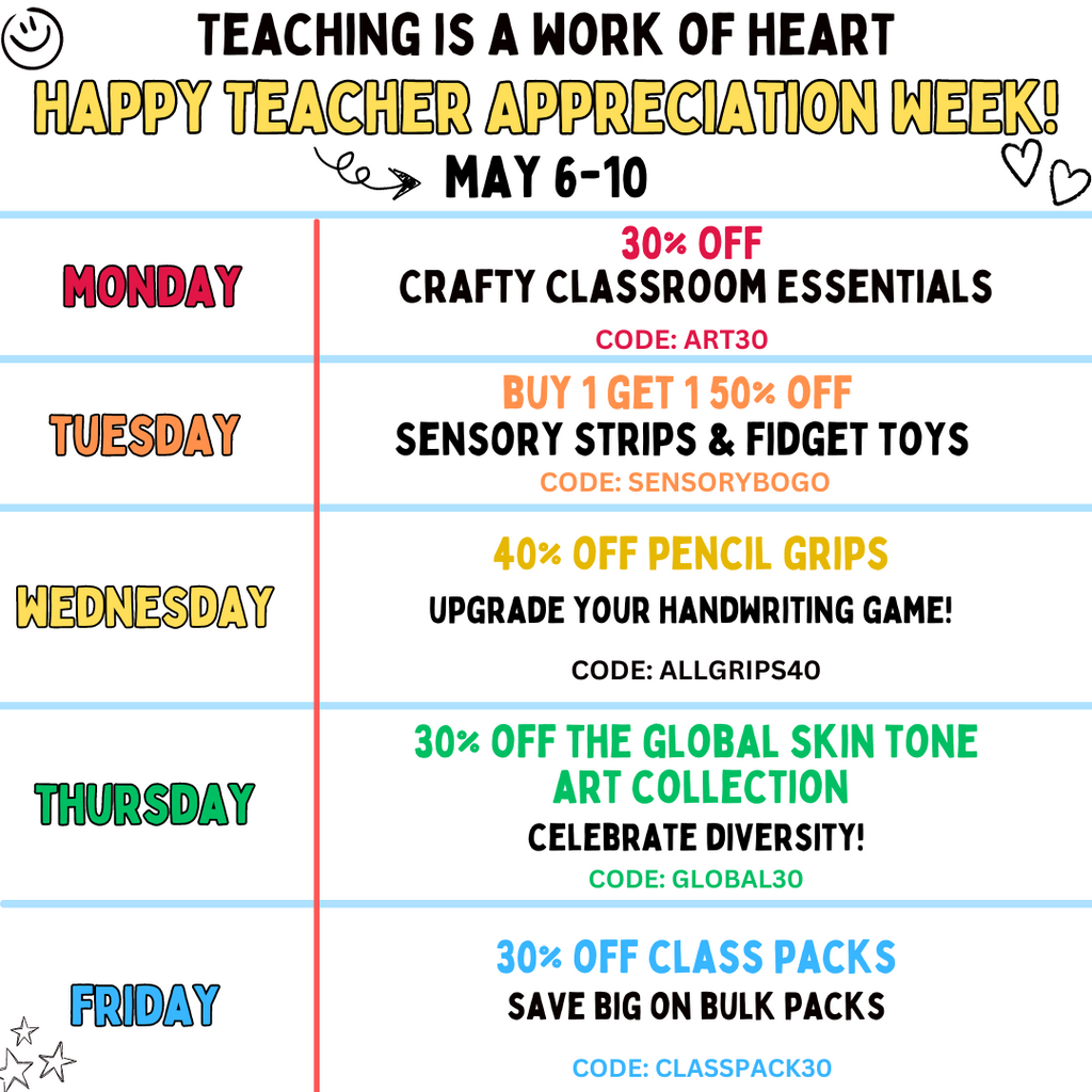 Happy Teacher Appreciation Week! A Week of Savings!
