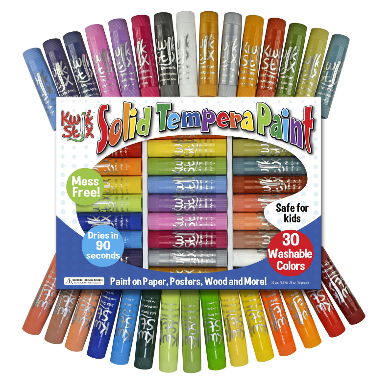 30 solid tempera paint sticks for kids kwik stix