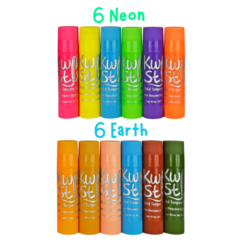 6 neon and 6 earth kwik stix