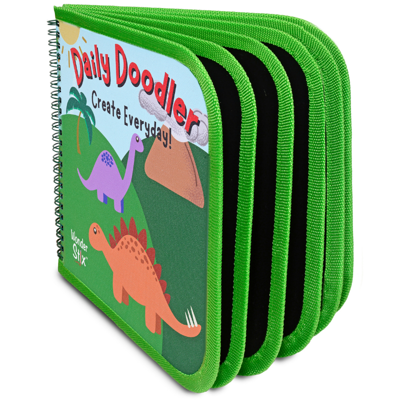 dinosaur daily doodler reusable activity book open pages