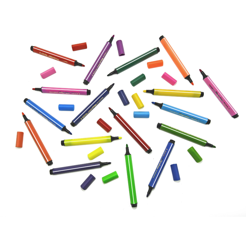 magic stix markers scattered with caps off