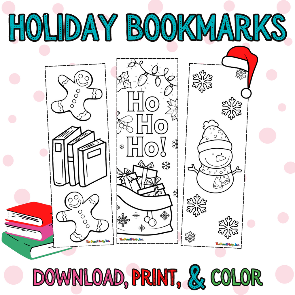 Printable Holiday Bookmarks!- Download, Print, & Color!