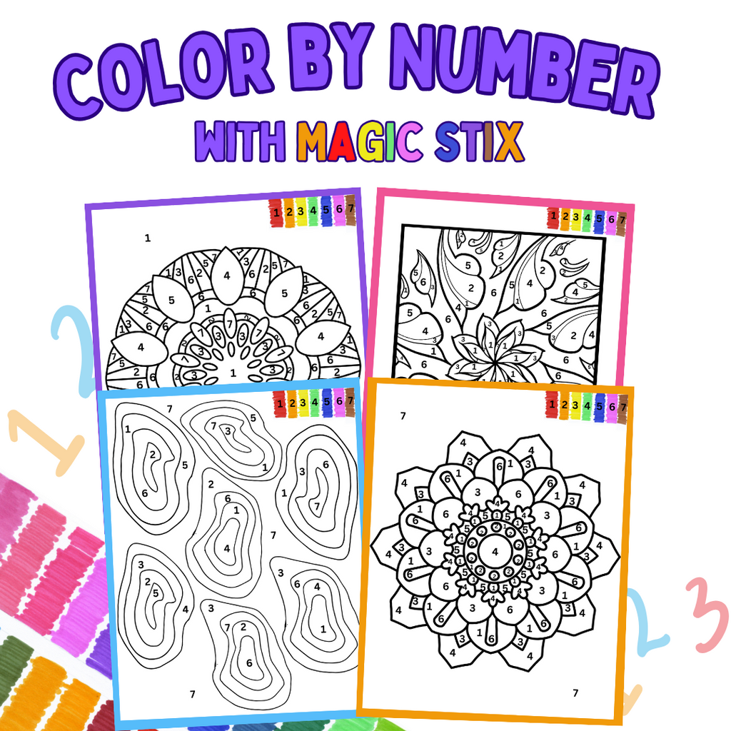 Color by Number with Magic Stix! Free Downloading Coloring Sheets