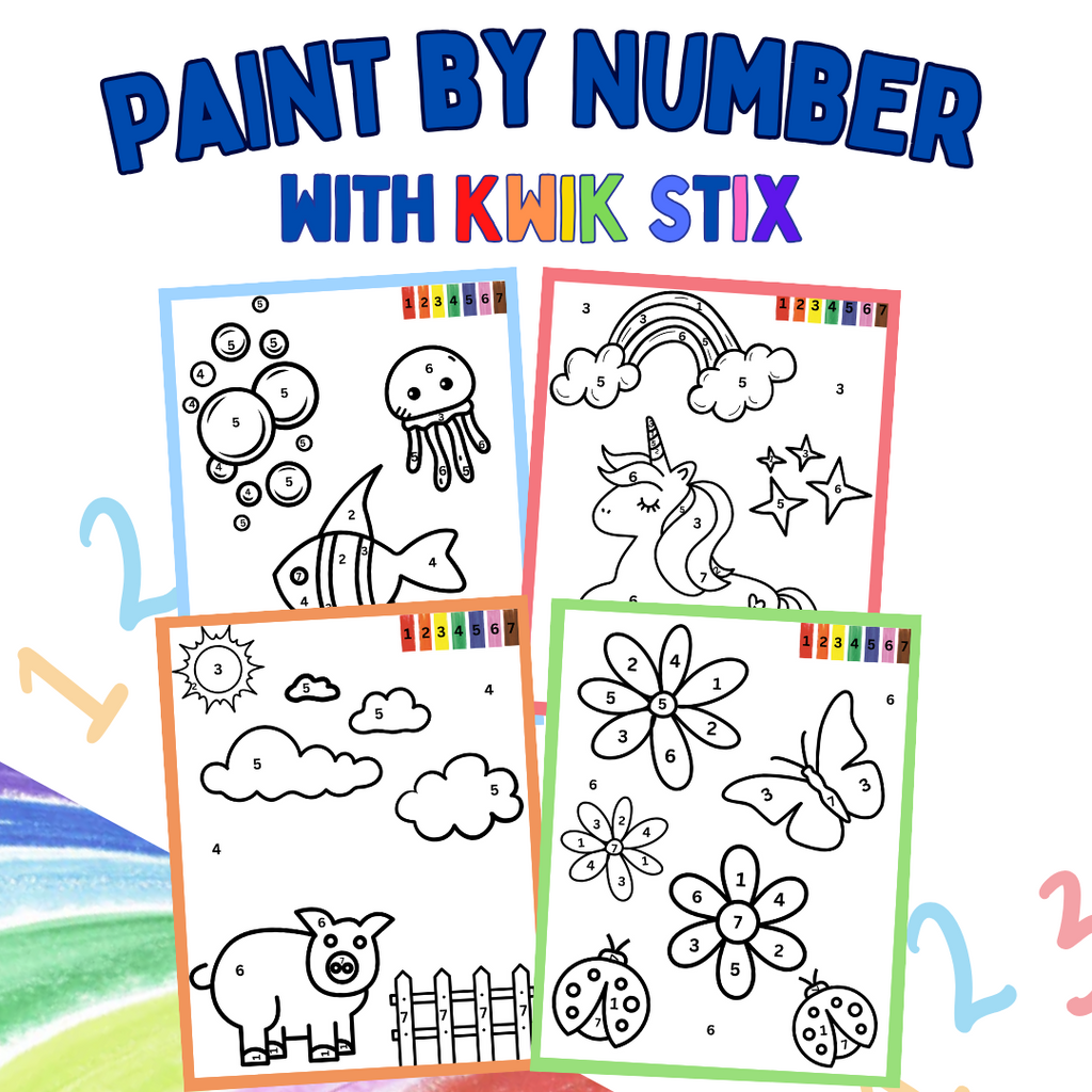 Paint by Number with Kwik Stix! Free Downloadable Coloring Sheets