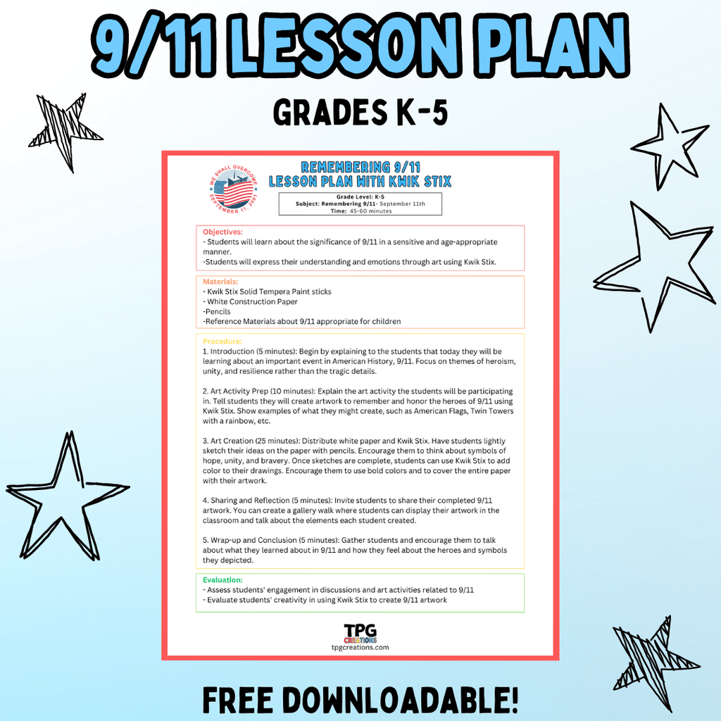 9/11 Lesson Plan for Grades K-5 – TPG Creations/The Pencil Grip, Inc.