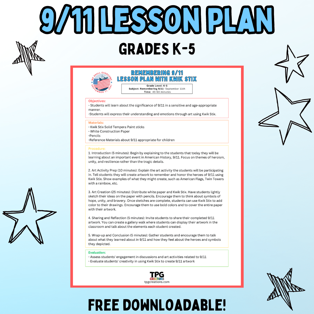 9/11 Lesson Plan for Grades K-5 – TPG Creations/The Pencil Grip, Inc.
