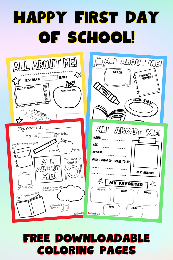 Happy First Day of School! Free Downloadable Coloring Pages!