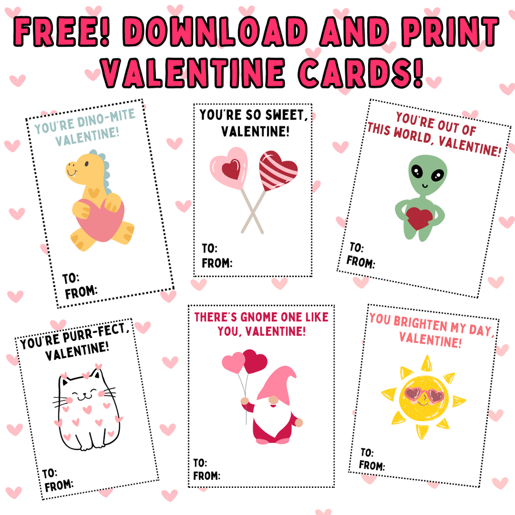 FREE! Download and Print Valentine Card Sheets