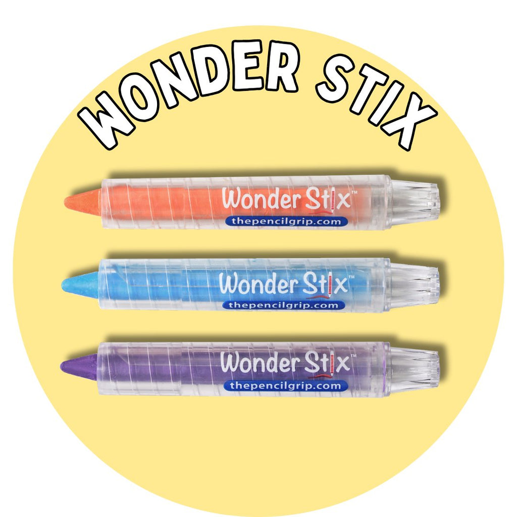 yellow circle with wonder stix in white text and 3 wonder stix in image