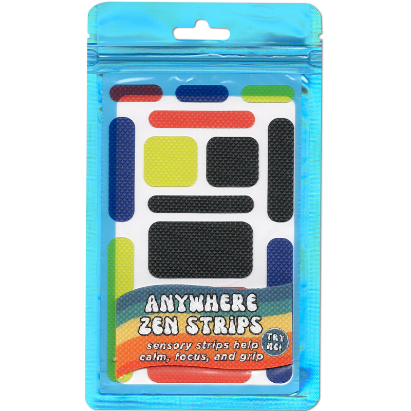anywhere zen strips  in primary colors packaging