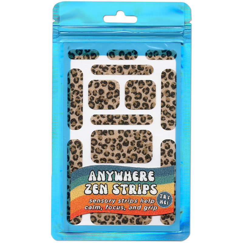 anywhere zen strips in cheetah animal print pattern packaging