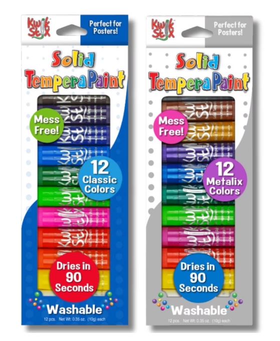 Kwik Stix Solid Paint Sticks Bundle, 24 Count (2 Packs of 12), Classic ...