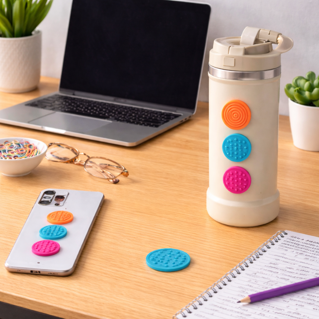 Fidget Widget Rectangular Dots NEW! Silicone Zen Dots, Sunset Colors, Textured Fidget Strips, 3 Pack ...
