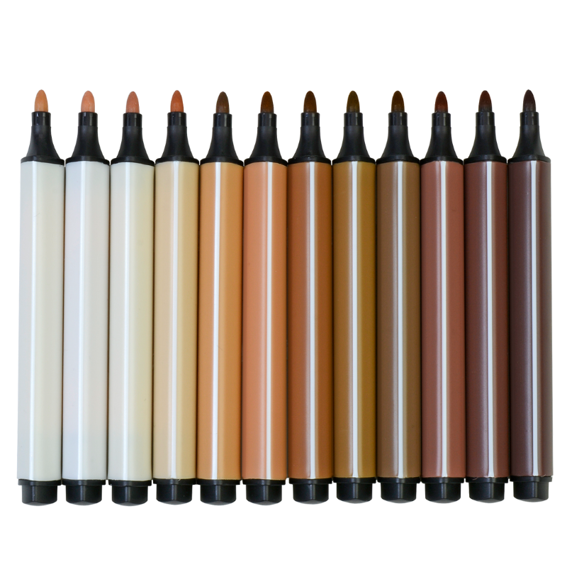 12 magic stix markers global skin tones with caps off