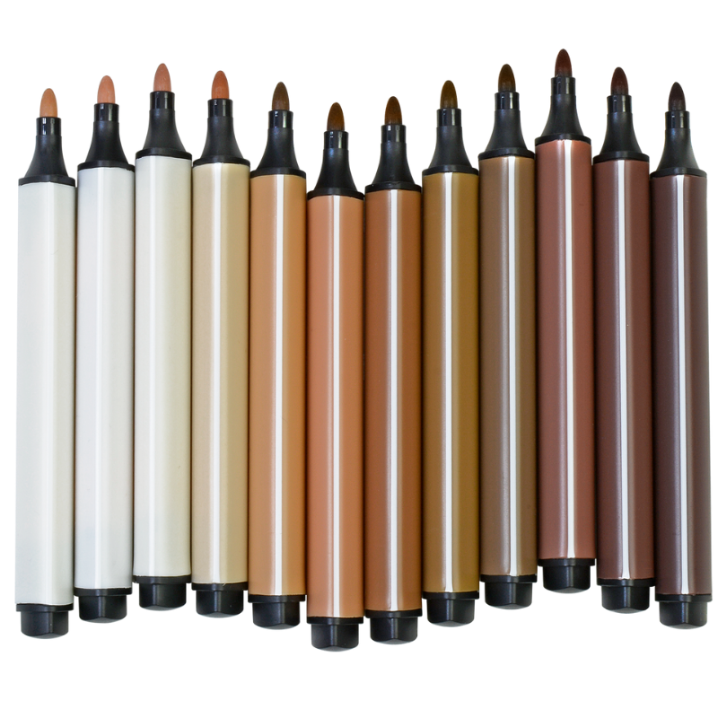 12 magic stix markers global skin tones with caps off