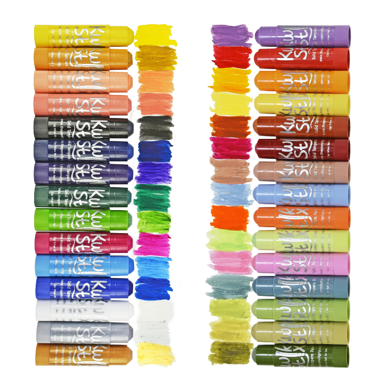 30 kwik stix with color swatches