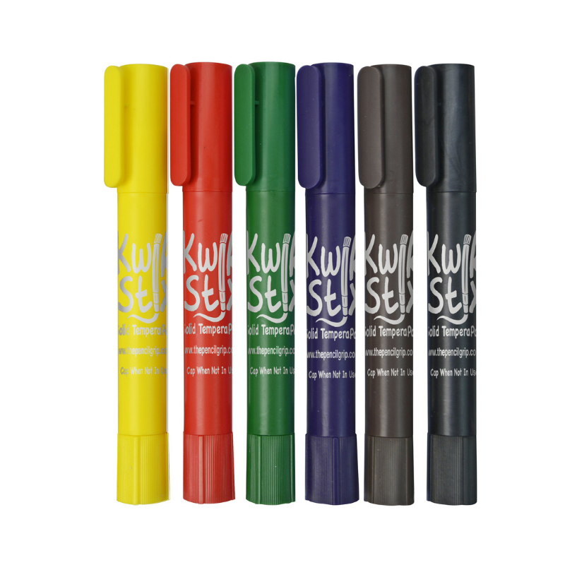 Thin Stix Solid Tempera Paint Sticks, Set of 6 Classic Colors