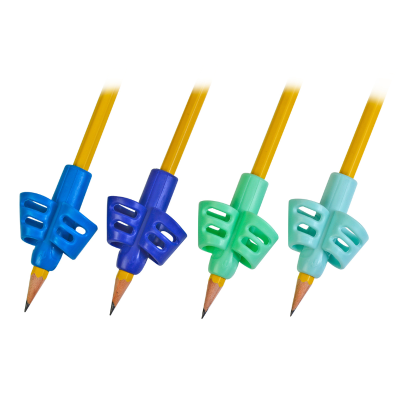 4 duo pencil grips on pencils