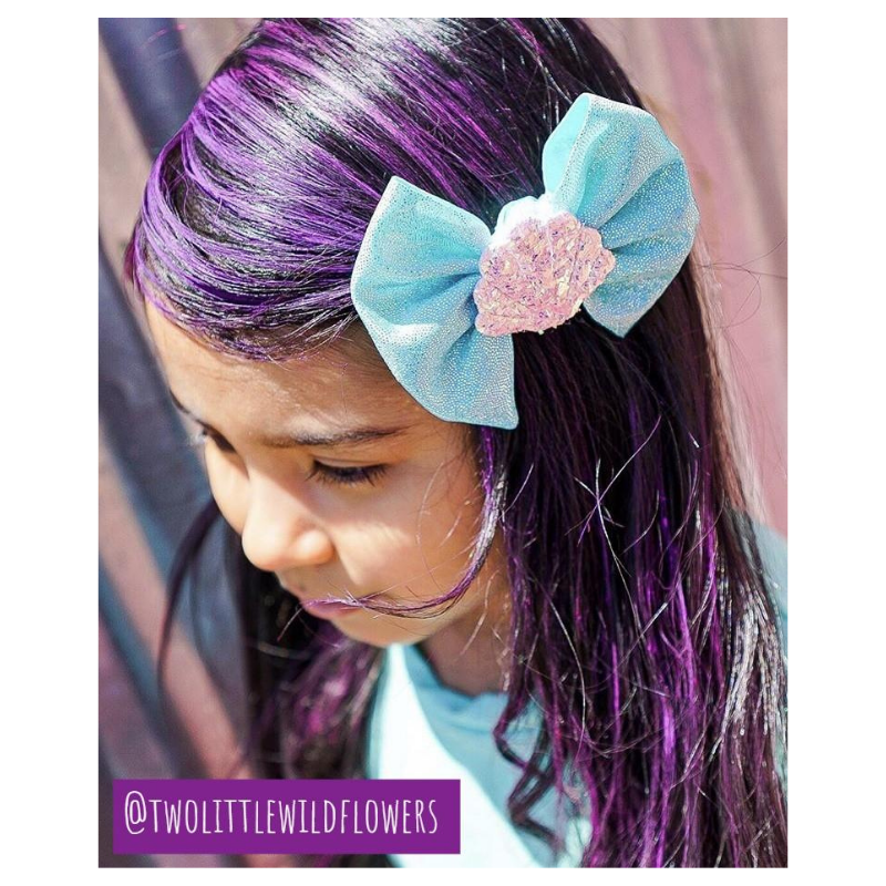 little girl with purple hair chalk