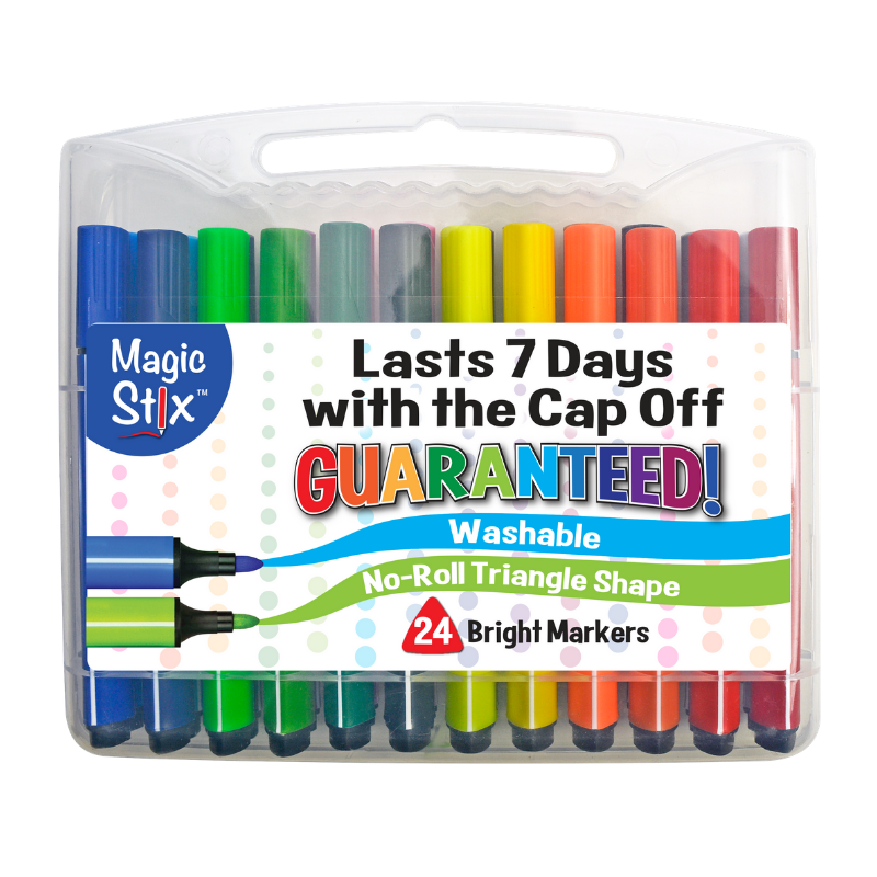 Magic Stix 24 Pack Washable Markers No Dry Out