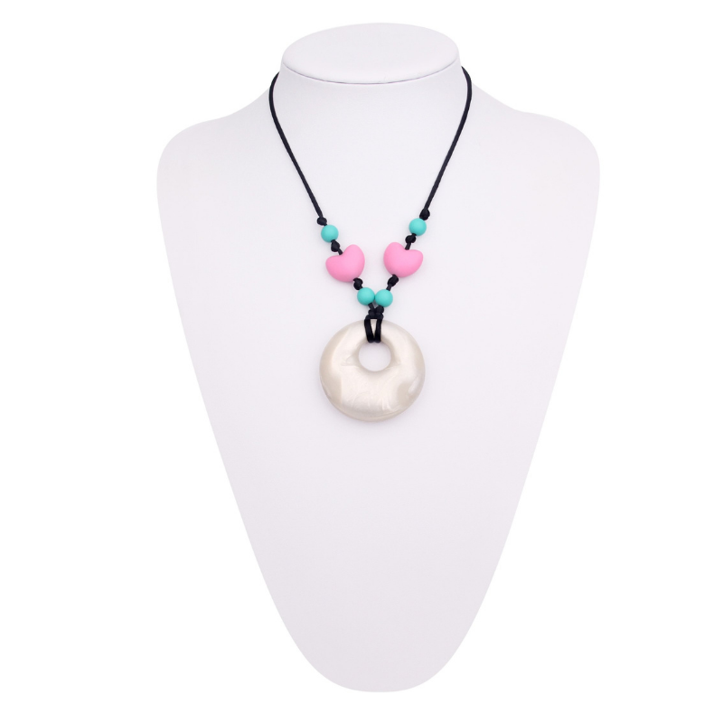 heart style silicone teething necklace